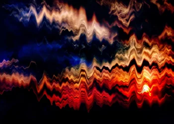 Abstract wavy texture black background