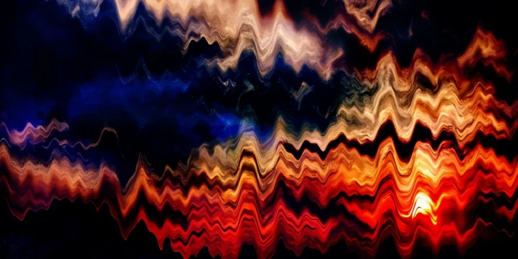 Abstract wavy texture black background